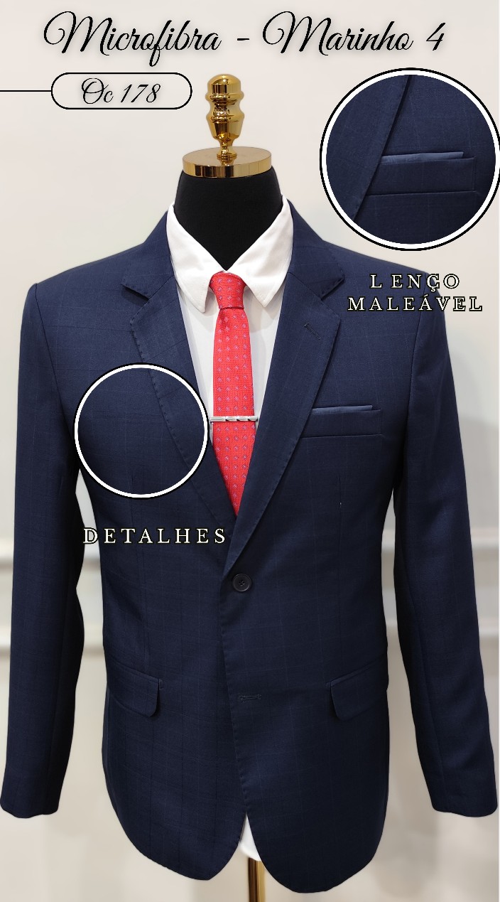 Terno Azul Marinho Microfibra