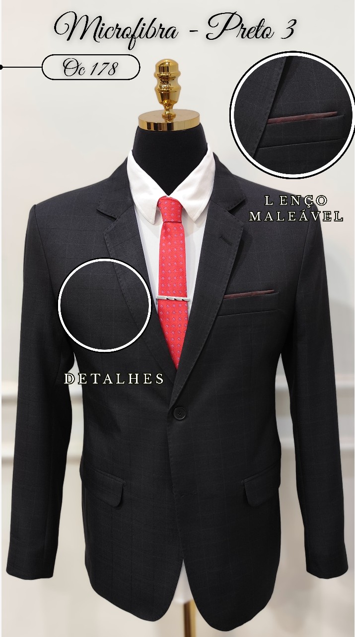Terno Preto Microfibra