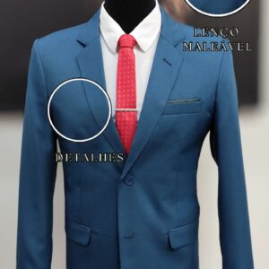 Terno Gabardine Azul Petróleo