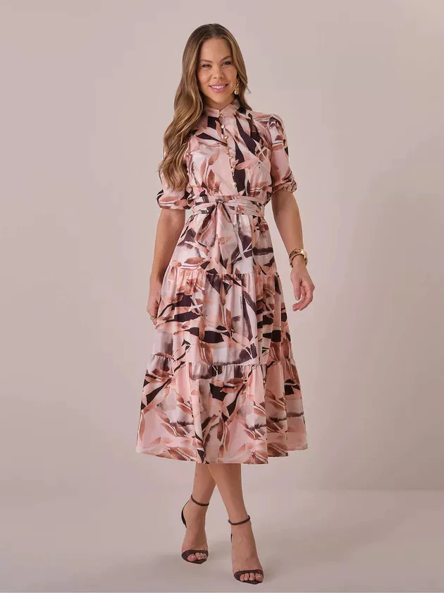 Vestido Tatá Martello Rafaela Crepe Gloss - 305