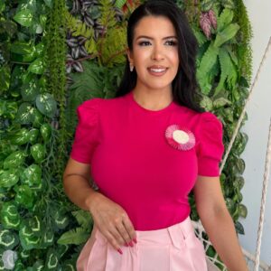 Blusa Malha Bordada - foto 02 - vermelha