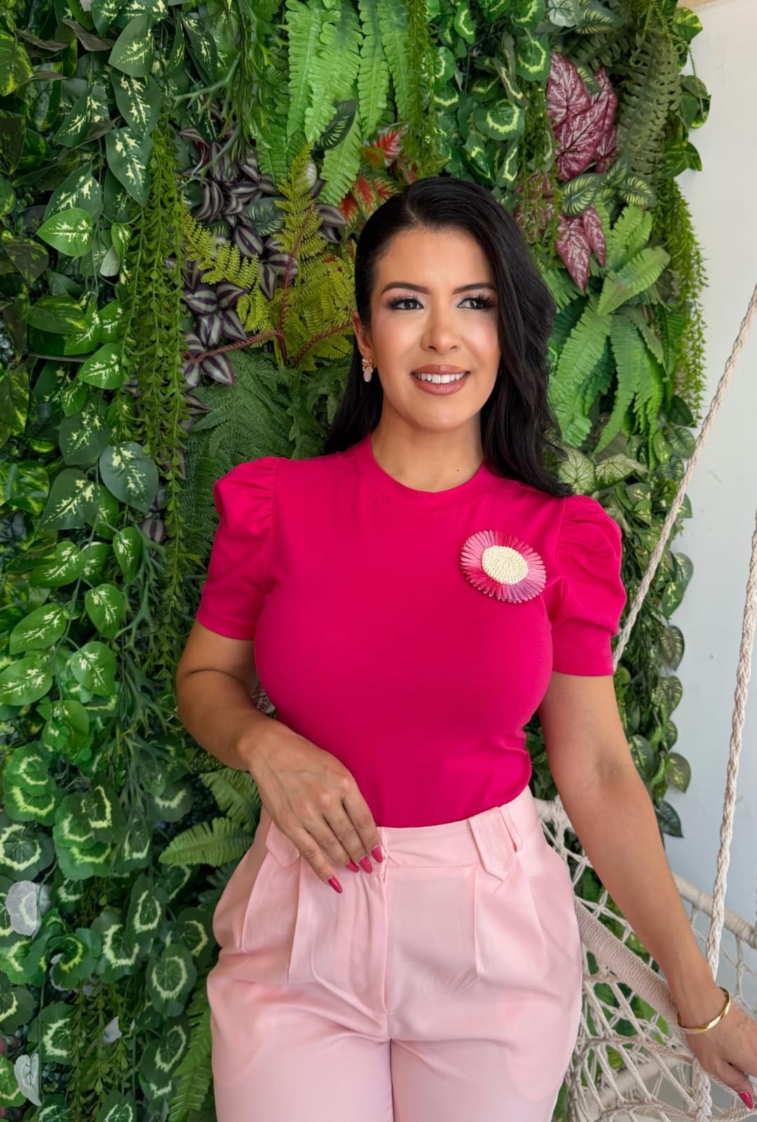 Blusa Malha Bordada - foto 02 - vermelha