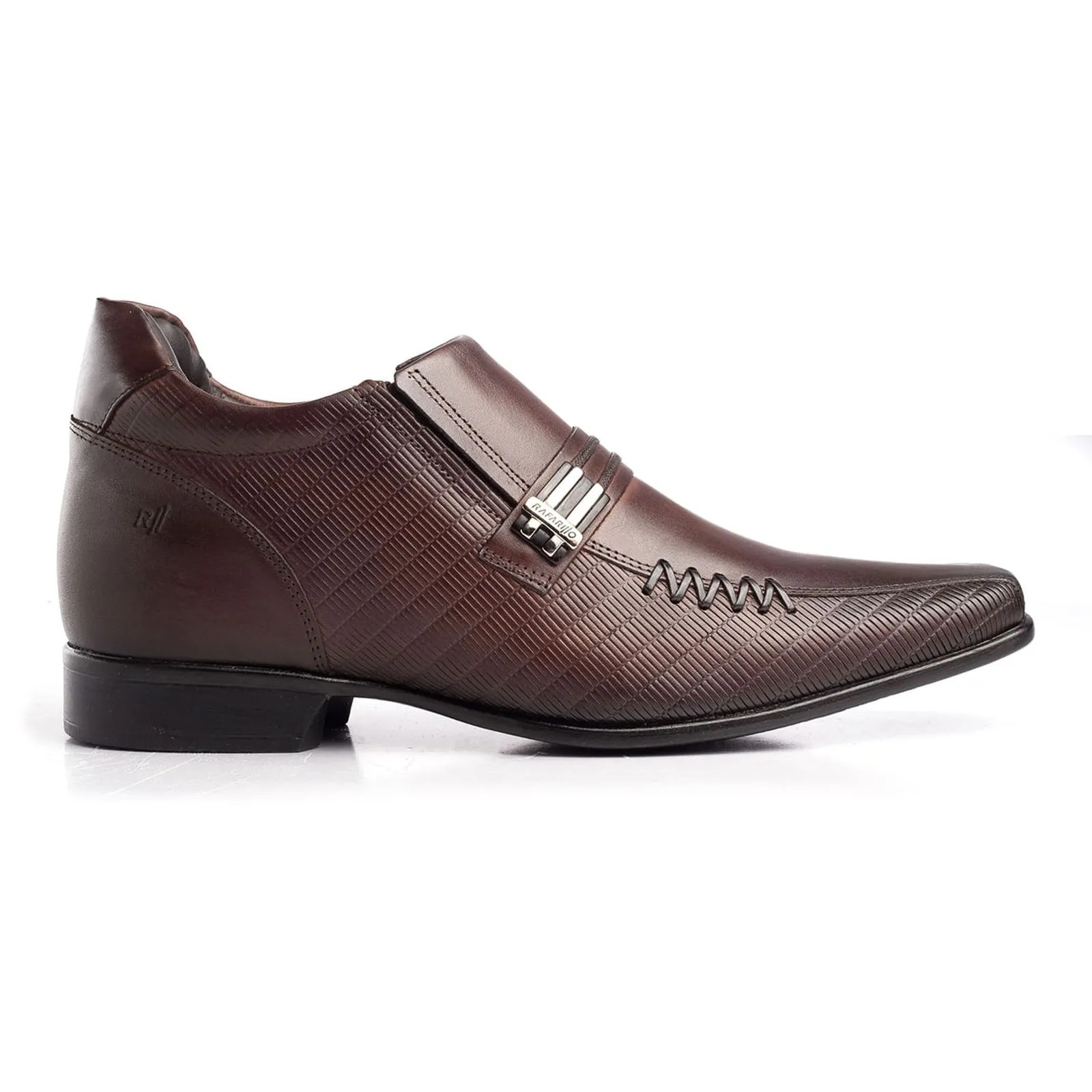 Sapato Social Rafarillo Alth em Couro – Marrom Texturizado Elegância com Toque Moderno - vista 3
