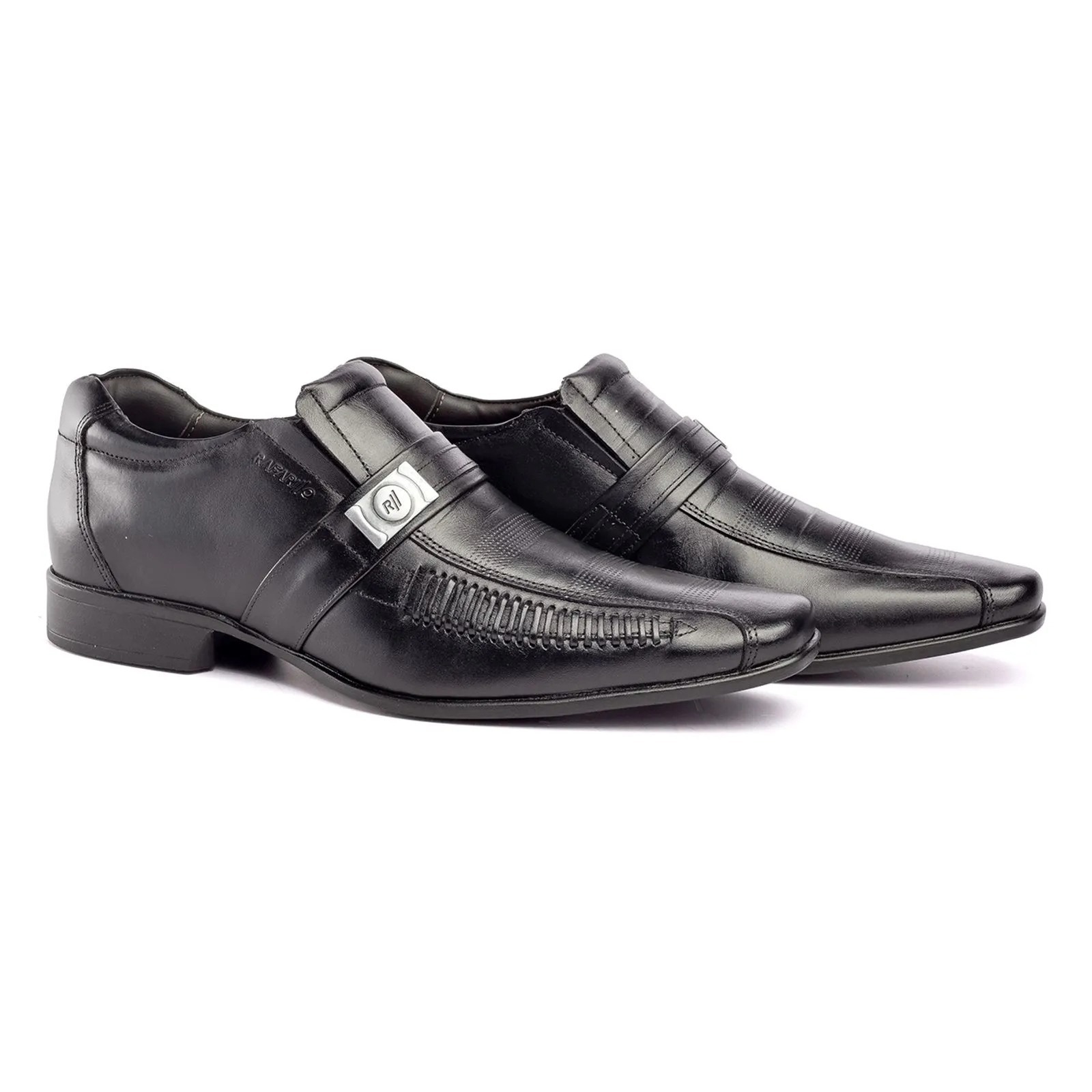 Sapato Social Rafarillo em Couro – Preto Elegância Clássica e Conforto - vista 1